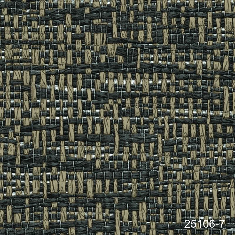 Adawall Muse 25106-7 Kahverengi ve Bej Hasır Desenli Duvar Kağıdı Kahverengi ve bej tonlarında, üst üste geçen çizgilerle tekstil ve hasır dokusu görünümü sunan çok renkli lüks duvar kağıdı tasarımı.