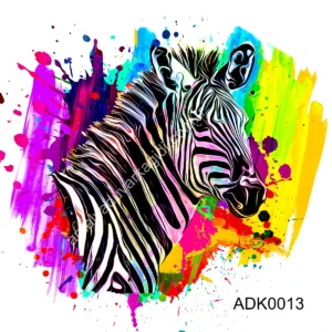 Renkli Zebra Pop-Art Özel Ölçü Dijital Baskı Duvar Kağıdı